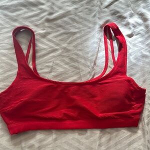 Red Ribbed Women's Bikini top